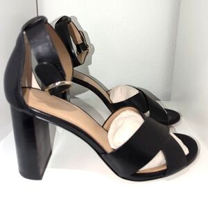 Ann Taylor Liya Leather Block Heel Strap Sandals